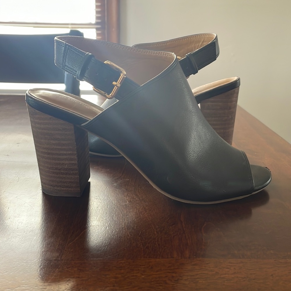 Sling back block heels